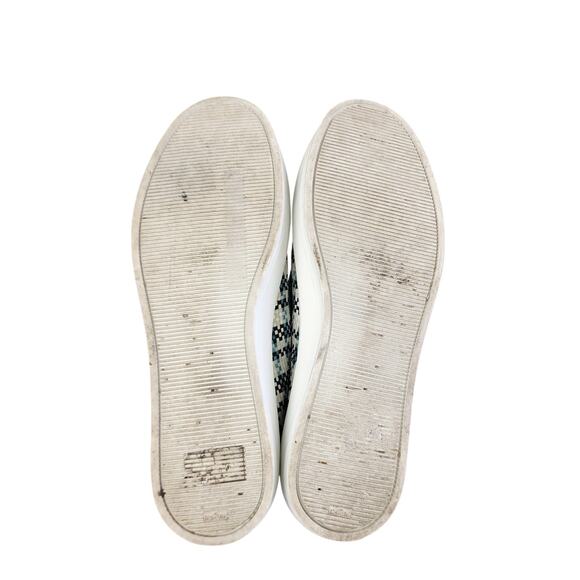 AGL Womens Plaid Woven Slip On Shoes Size US 7.5 EU 37.5 Leather Blue Black - Picture 9 of 10